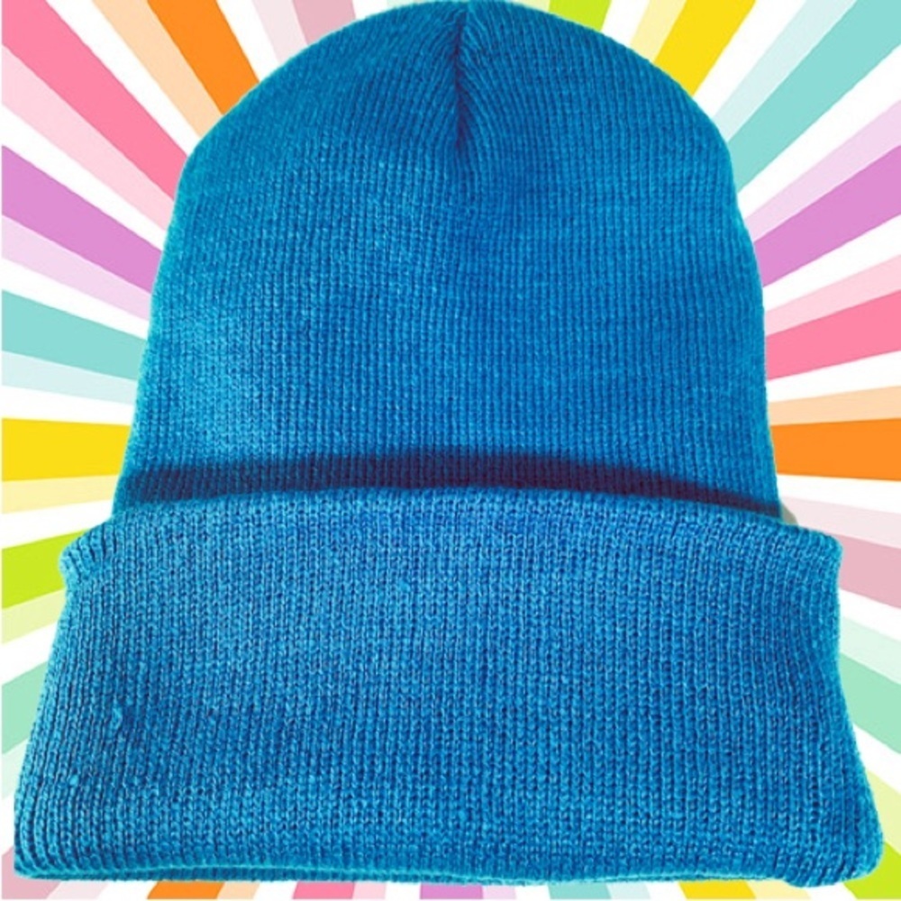 Peacock Blue Beanie Took Winter Hat NEW